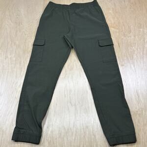 Kenneth Cole Womens M Olive Green Stretch Cargo Pants Elastic Waist EX